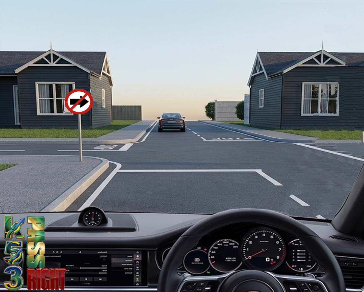 Left and Right Turn Prohibited sign example
